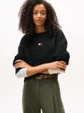 Negru Bluza Boxy Fit Cu Badge  Femei
