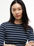 Multi Tricou Slim Cu Maneca Lunga Si Guler Riplat  Femei