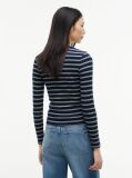 Multi Tricou Slim Cu Maneca Lunga Si Guler Riplat  Femei