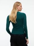 Green Ribbed Slim Long Sleeve T-Shirt  Women