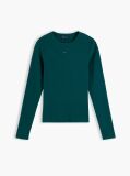 Green Ribbed Slim Long Sleeve T-Shirt  Women
