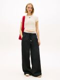 Galben TricouTommy Badge Ribbed Slim   Femei
