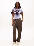Mov TricouTommy Badge Ribbed Slim   Femei