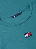 Blue TricouTommy Badge Ribbed Slim   Femei