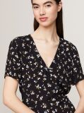 Multi Floral Print Self-Tie Wrap Mini Dress  Women
