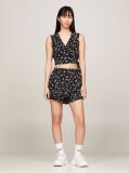 Multi Crop Top Cu Imprimeu Floral Si Volane  Femei