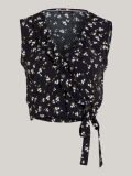 Multi Crop Top Cu Imprimeu Floral Si Volane  Femei