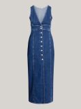 Denim Rochie Maxi Slim Fit Din Denim Cu Nasturi  Femei