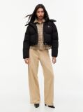 Negru Geaca Puffer Alaska Din Puff Cu Croiala Lejera  Femei