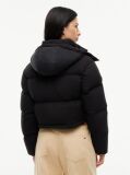 Negru Geaca Puffer Alaska Din Puff Cu Croiala Lejera  Femei