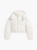 Alb Geaca Puffer Alaska Din Puff Cu Croiala Lejera  Femei