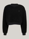 Black Teddy Fleece Oversized Sweatshirt  Women