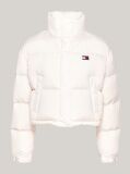 Alb Jacheta Puffer Alaska Cu Spate Grafic  Femei