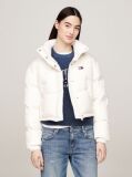 Alb Jacheta Puffer Alaska Cu Spate Grafic  Femei