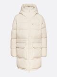 Bej Jacheta Puffer Cu Gluga  Femei
