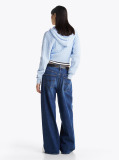 Blue Cable Knit Zip-Thru Sweatshirt  Women