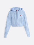 Blue Cable Knit Zip-Thru Sweatshirt  Women
