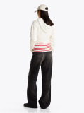 Beige Cable Knit Zip-Thru Sweatshirt  Women