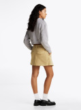 Khaki Fusta Mini Plisata Cu Buzunare  Femei