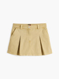 Khaki Fusta Mini Plisata Cu Buzunare  Femei
