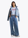 Blue Tricou Slim Cu Logo  Femei