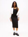 Negru Rochie Midi Slim Bodycon Cu Textura Teasa  Femei