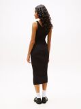 Negru Rochie Midi Slim Bodycon Cu Textura Teasa  Femei