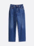Denim Faded High Rise Slim Straight Jeans  Women