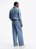 Denim Jacheta Slim Trucker Din Denim  Femei