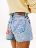 Denim Pantaloni Scurti Slim Din Jeansi Cu Detalii De Tip Patchwork  Femei