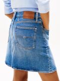 Denim Fusta Mini Mom Din Jeansi Cu Spalare Usoara  Femei