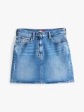 Denim Fusta Mini Mom Din Jeansi Cu Spalare Usoara  Femei