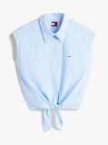 Multi Cropped Cap Sleeve Poplin Shirt  Women