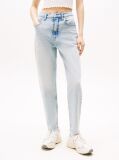 Denim Jeansi Mom Cu Talie Ultra-Inalta Si Croiala Tapered  Femei
