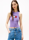 Mov Top Slim Cu Bretele Racerback Ribbed  Femei