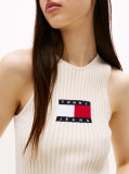 Bej Top Slim Cu Bretele Racerback Ribbed  Femei