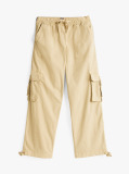 Khaki Pantaloni Cargo Largi  Femei