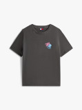 Negru Tricou Relaxat Neon  Femei