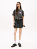 Negru Tricou Relaxat Neon  Femei