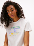 Bej Tricou Crest Regular Cu Steagul  Femei