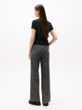 Negru Tricou Slim Din Jersey Cu Logo  Femei