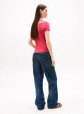Roz Tricou Slim Din Jersey Cu Logo  Femei