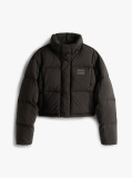 Negru Geaca Puffer Alaska Croiala Scurta Cu Umplutura Din Puf  Femei