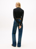 Negru Pulover Slim Cu Emblema Tommy Flag  Femei