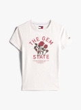 Gri Tricou Slim Cu Print Grafic  Femei