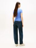 Blue Tricou Slim Cu Logo Ribbed  Femei