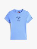 Blue Tricou Slim Cu Logo Ribbed  Femei