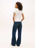 Alb Tricou Slim Cu Logo Ribbed  Femei