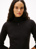 Black Slim Midi Turtleneck Jumper Dress  Women