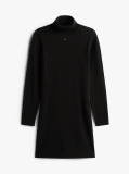 Black Slim Midi Turtleneck Jumper Dress  Women